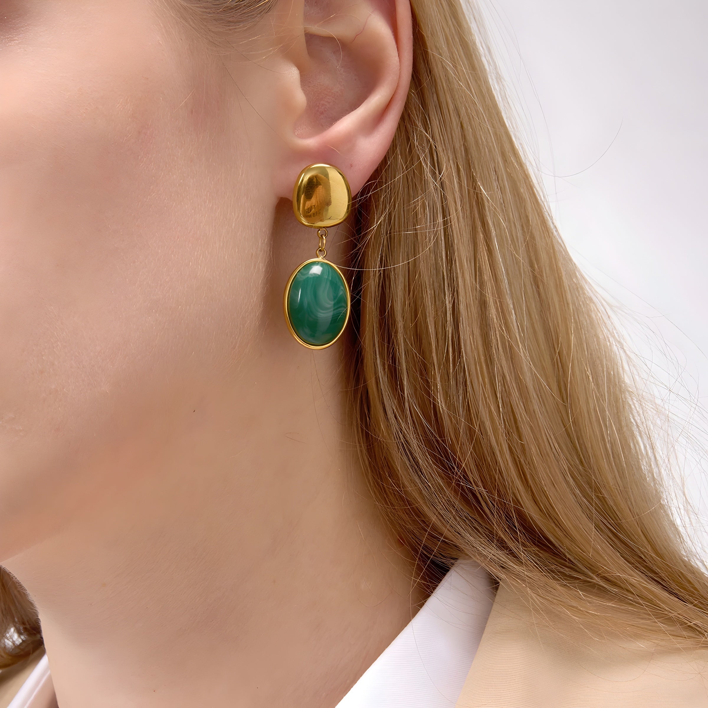 Eden Oval Drop Earrings