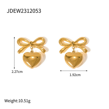 Bow Heart Earrings