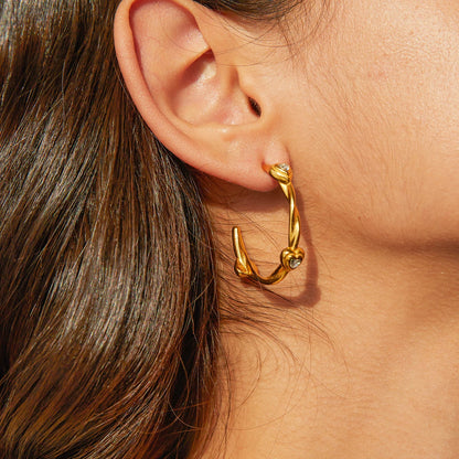 Rhinestone Thin Earrings